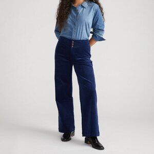 Universal Standard Navy Charlie High Rise Sailor Cords Corduroy Pants Size 8